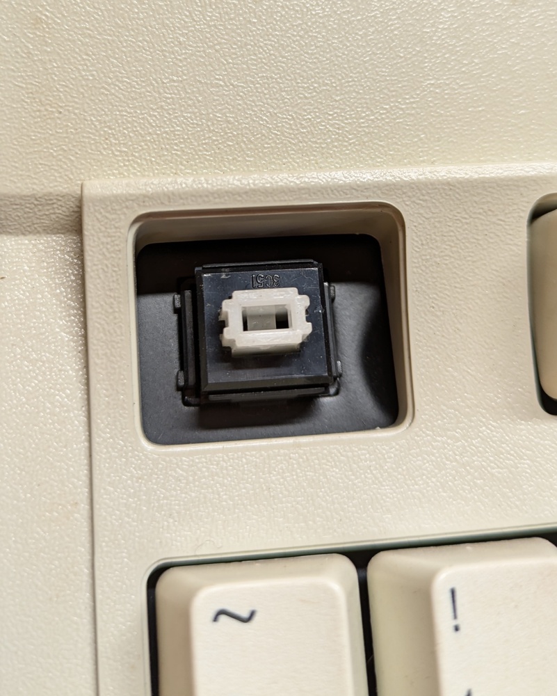 Close up of one of the key switches