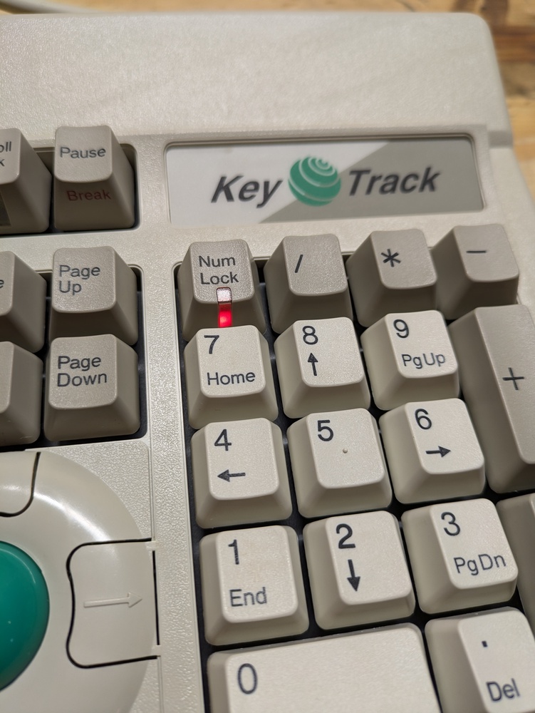 The NumLock light on