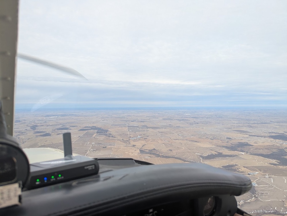Out-of-focus picture with my Garmin GDL50 on the dash