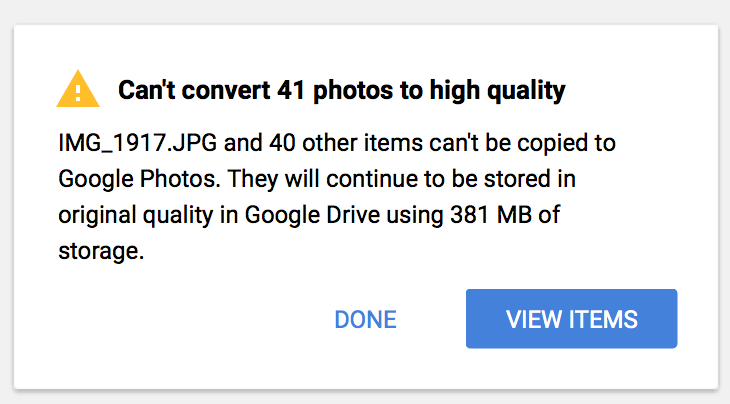 Can't convert photos to high quality