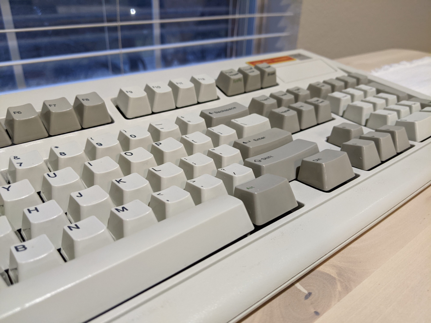 Closeup picture of cleaned keyboard reassembled
