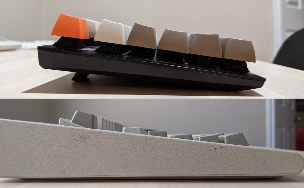 Standard keycap profiles versus Model M keycap profiles