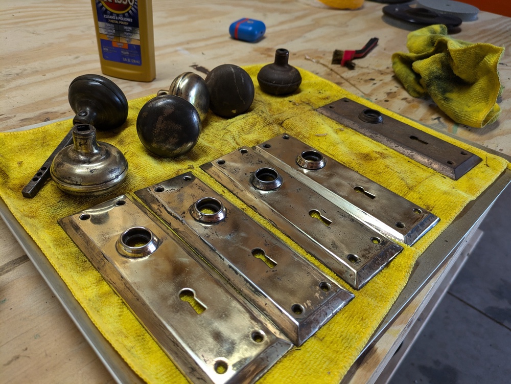 Polishing Antique Brass Door Hardware