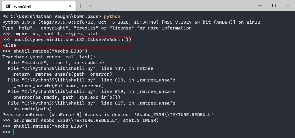 Example of fixing the error.
