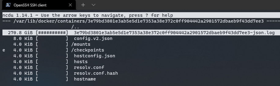 A 270GB log file