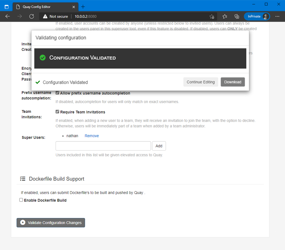 Quay config done