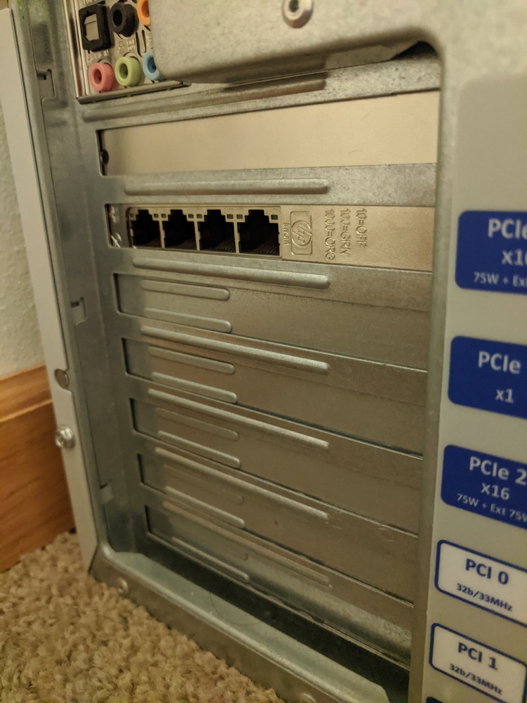 Mismatched PCIe slot covers