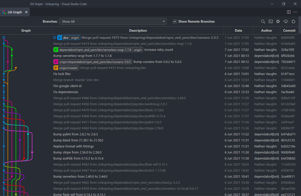 Git Graph VS Code extension
