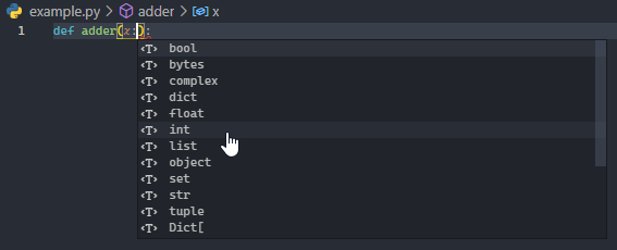 Python Type Hint VS Code Extension