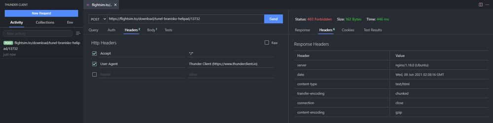 Thunder Client VS Code extension