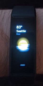 Seattle being displayed on the Band, despite being in Florida