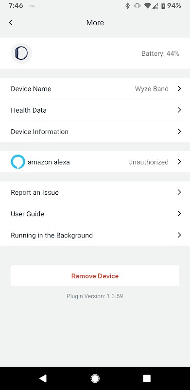 The additional settings in the Wyze app